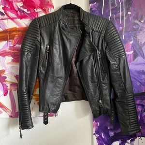 ❌SOLD❌Zara leather motorcycle jacket